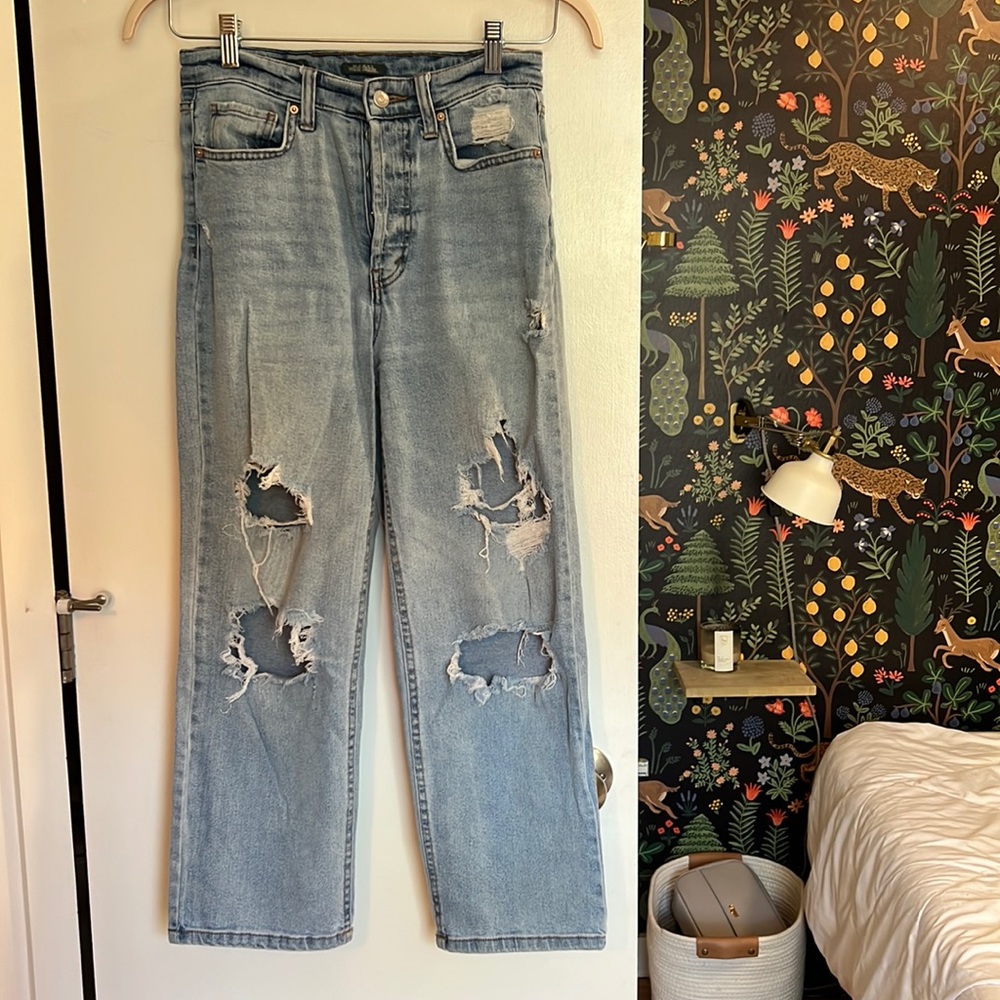 High rise distressed jeans - size 2